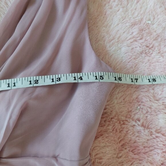 Dessy Collection Sleeveless Draped Chiffon Maxi Dress Front Slit Size 4 - Picture 12 of 13